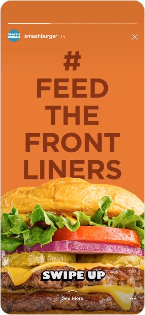 Smashburger Instagram reel - "# Feed the Frontliners"
