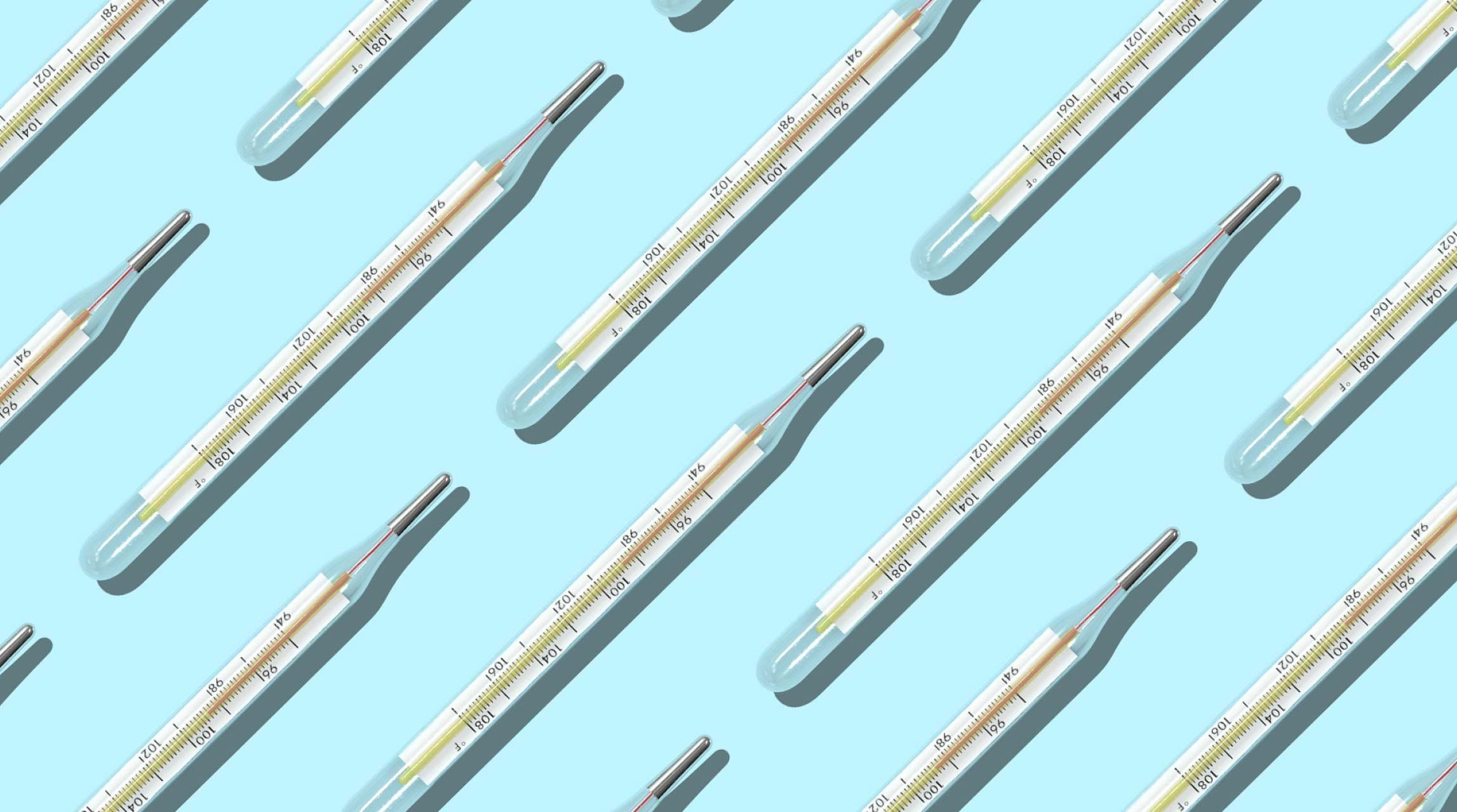 Tiled design of thermometers.