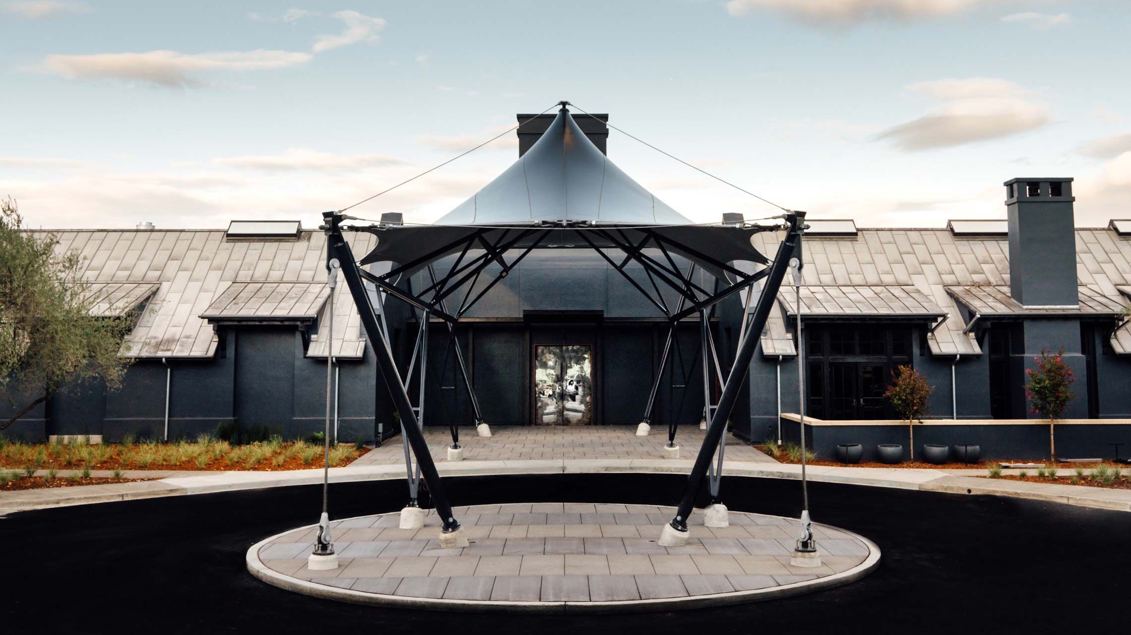 Photograph of the entrance to the winery.