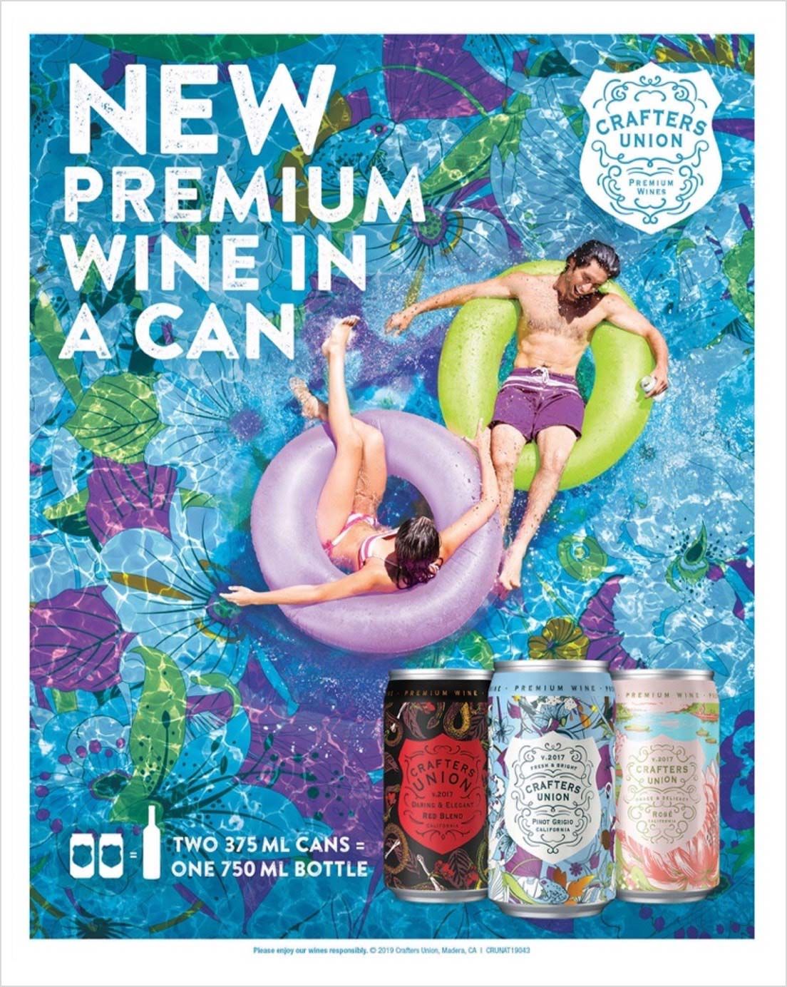 Photograph of people enjoying Crafters Union in a pool.