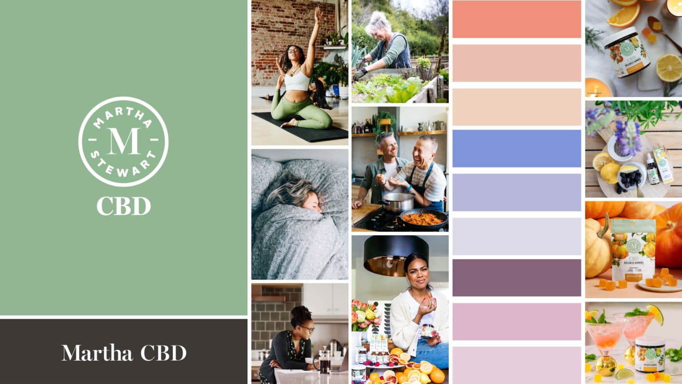 Photograph showing Martha gummies, a color swatch.