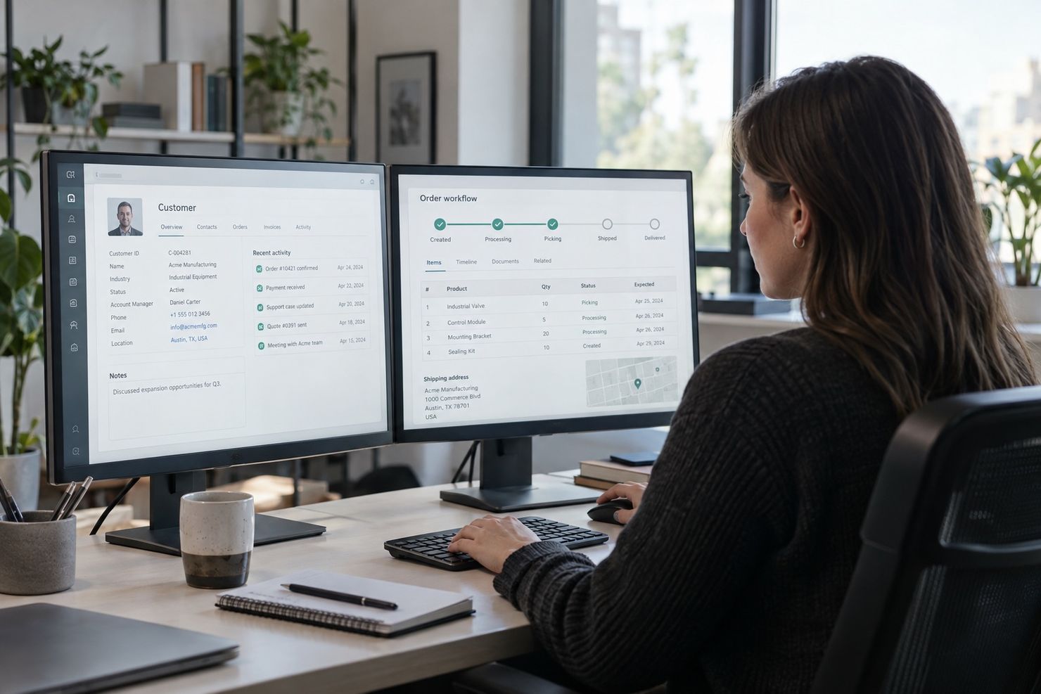 Enterprise engineer reviewing the connected data and application services that support AI workloads