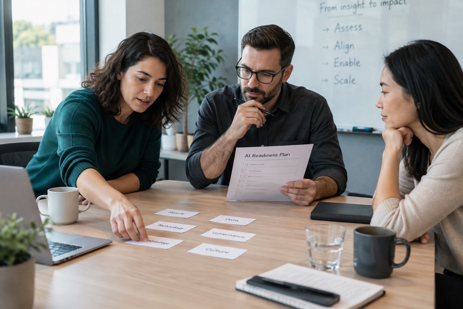Enterprise leaders prioritising AI use cases and investment choices in a working session
