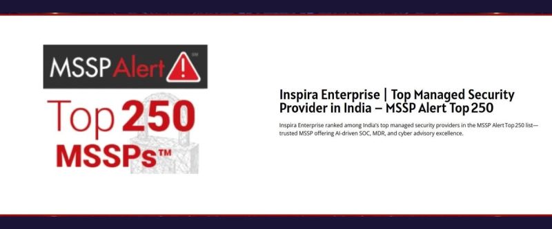 Featured in the top managed security providers in India