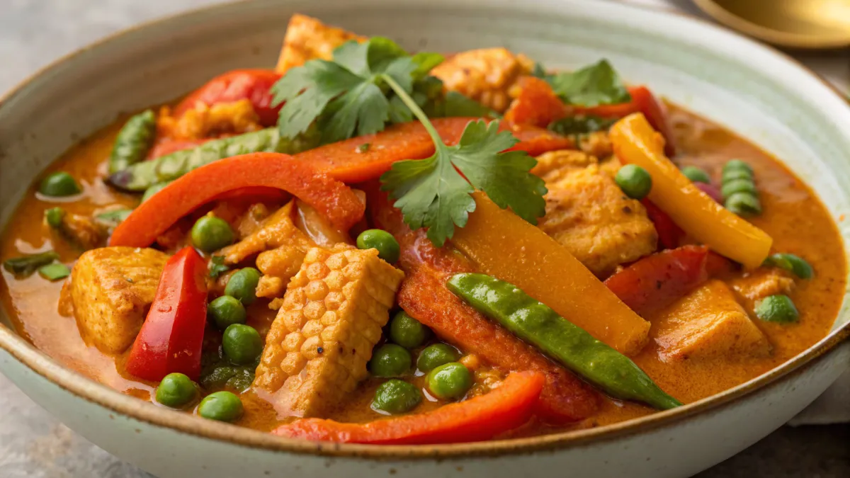 Geroosterde pinda curry met groenten