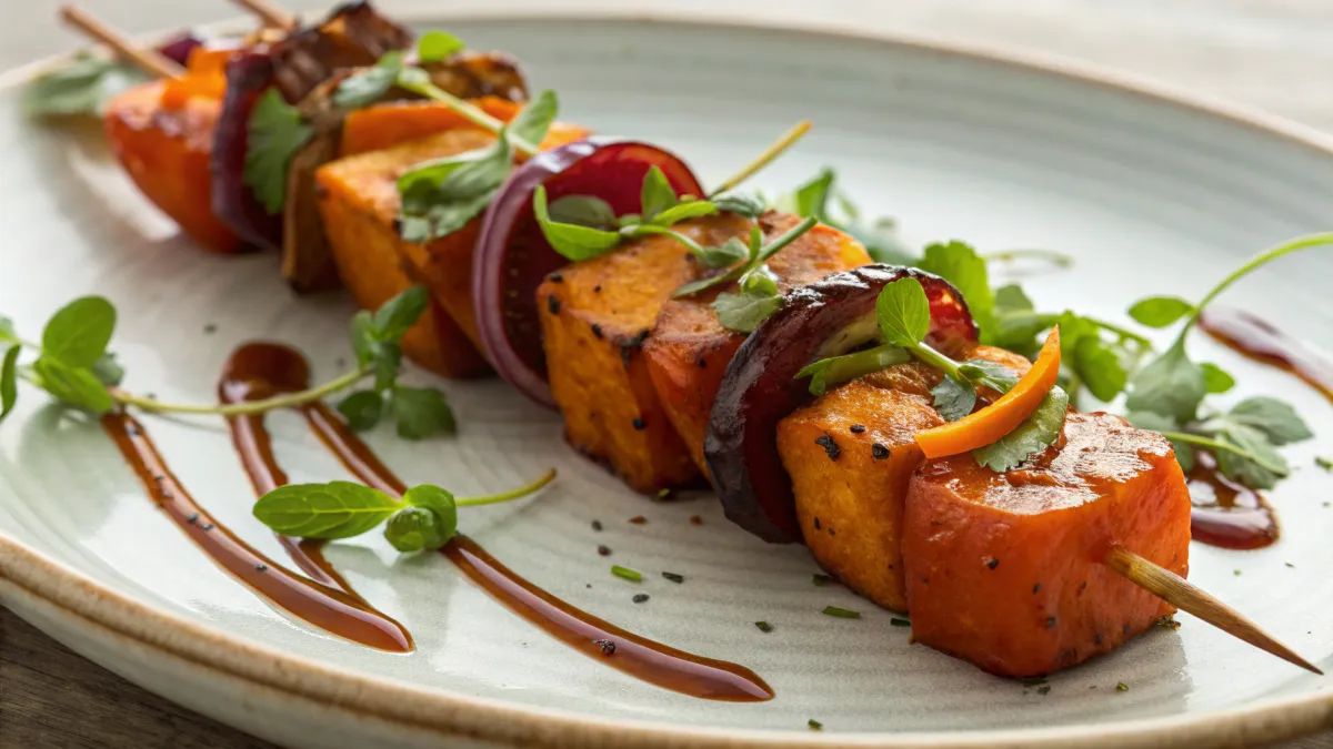 Veganistische zoete aardappel kebab