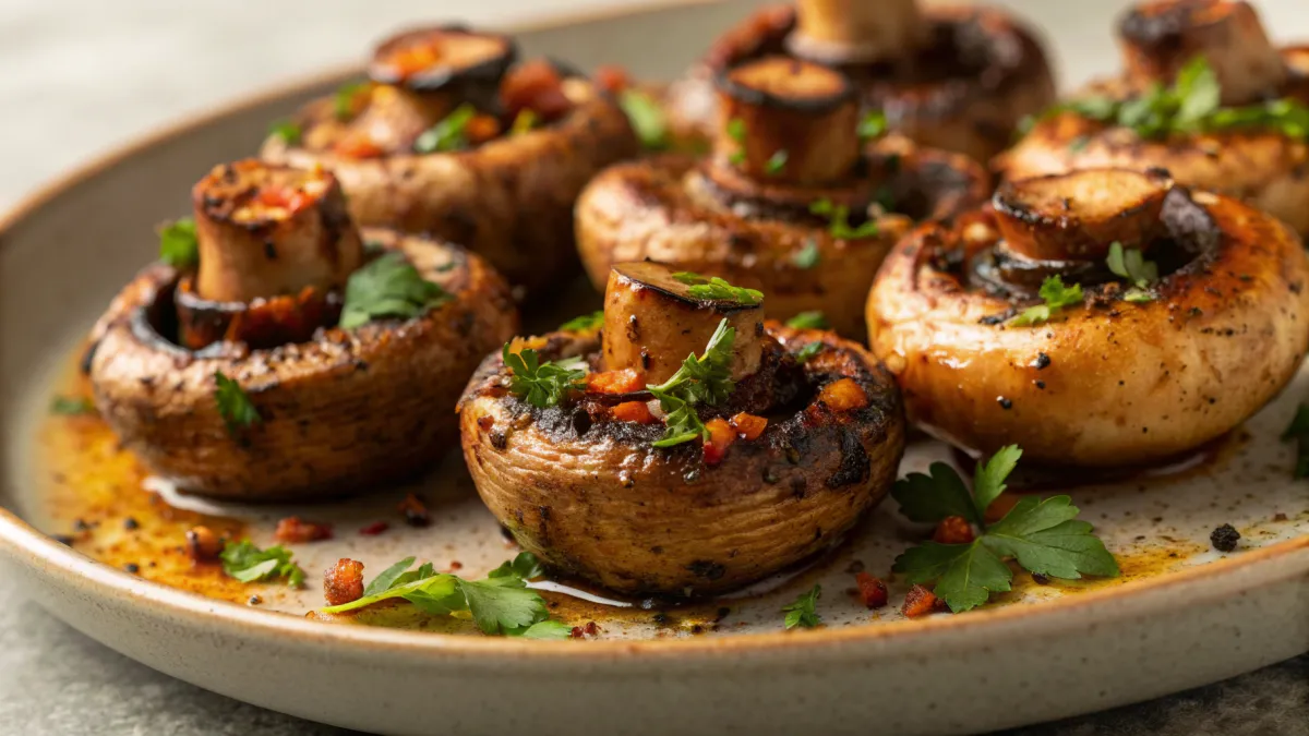 Gegrilde champignons met Indiase specerijen