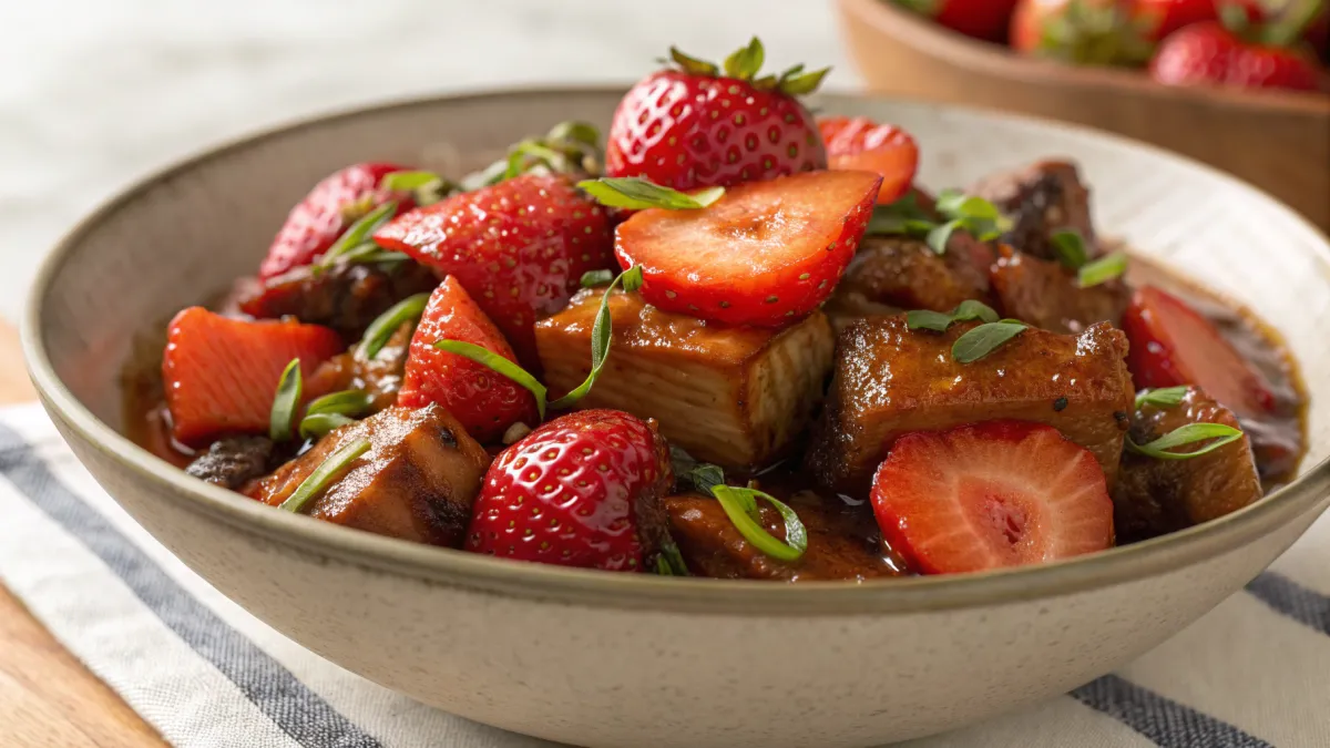 Filipijnse aardbeien adobo