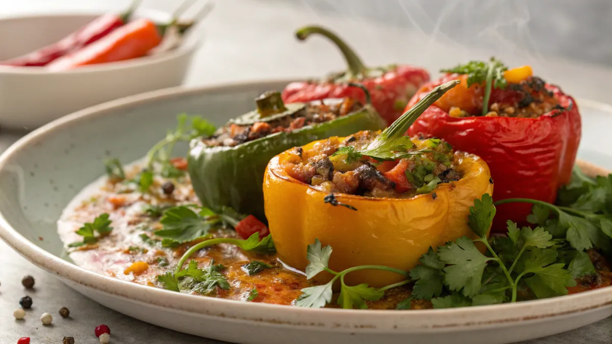 Gestoomde paprika's met een Spaans tintje