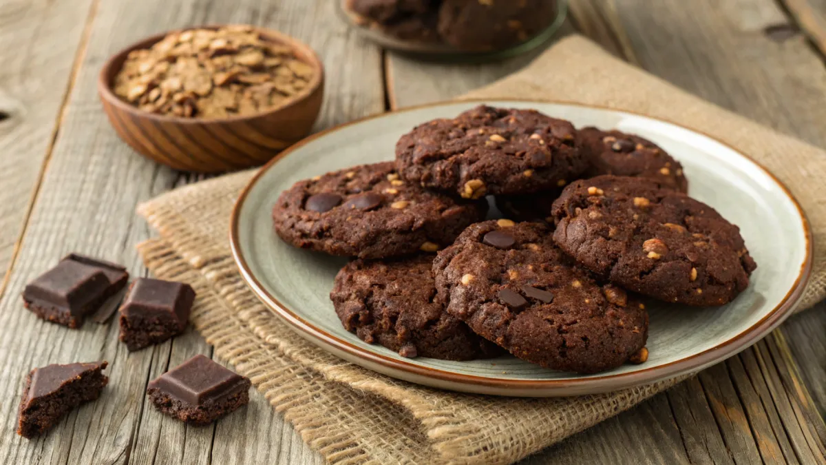 Veganistische chocolade-havermoutkoekjes