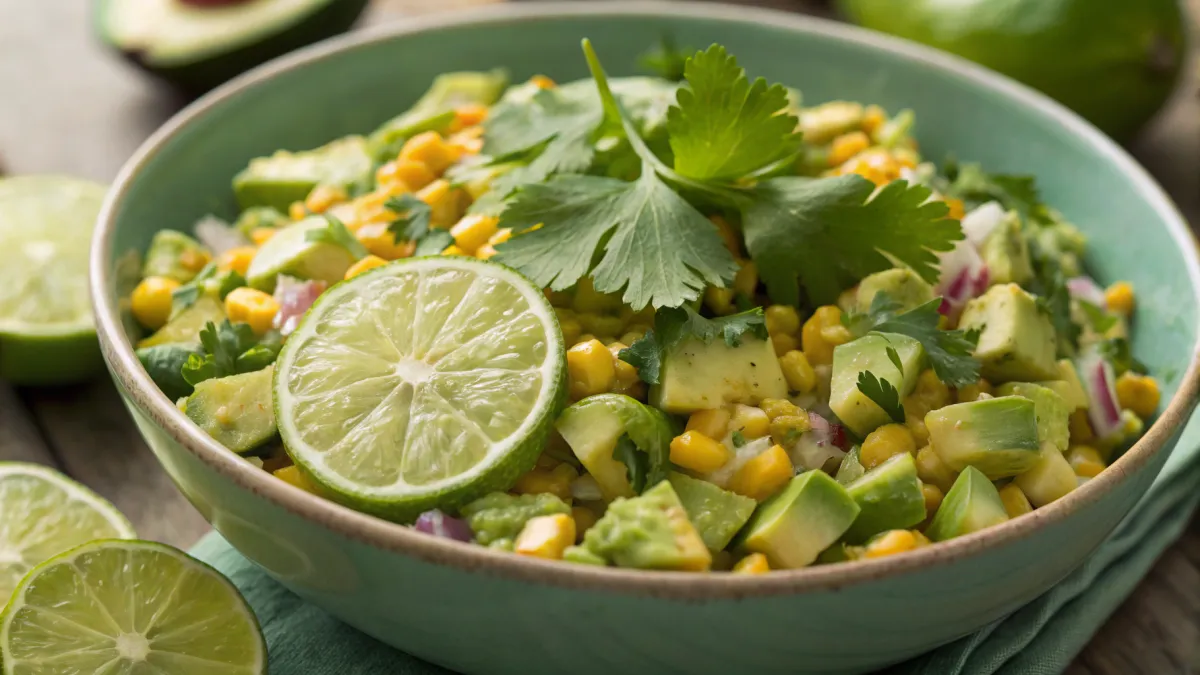Mexicaanse avocado salade met limoen en koriander
