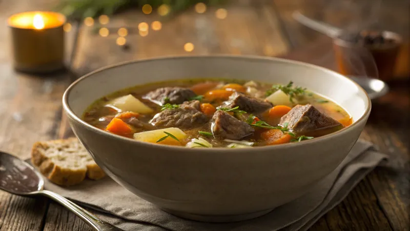 Kruidige Winterse Vleesbouillon