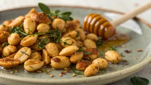 Geroosterde pinda's met Armeense kruiden en honing