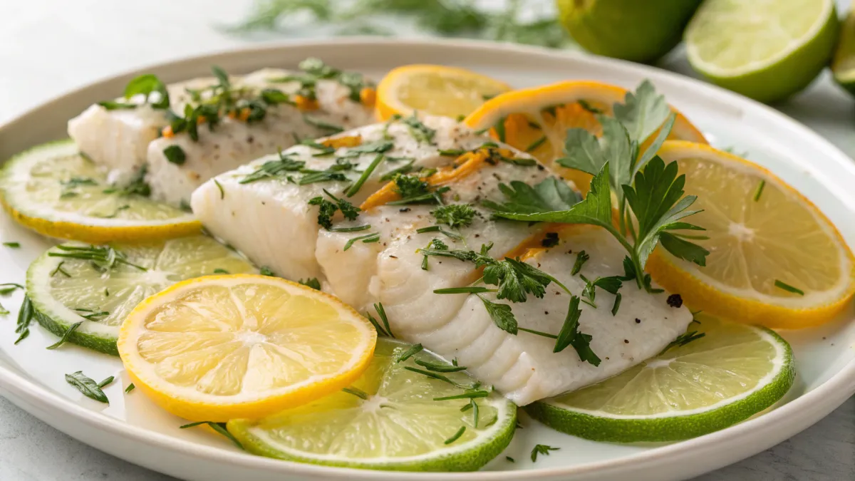 Gemarineerde witte vis met citrus en kruiden