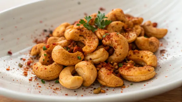 Pittige geroosterde cashewnoten met Portugese kruiden