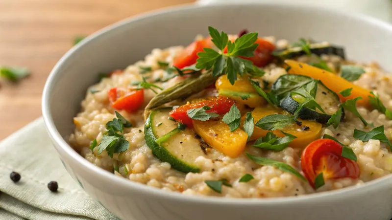 Havermout met groenten en kruiden