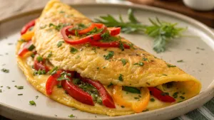 Braziliaanse paprika omelet met kaas