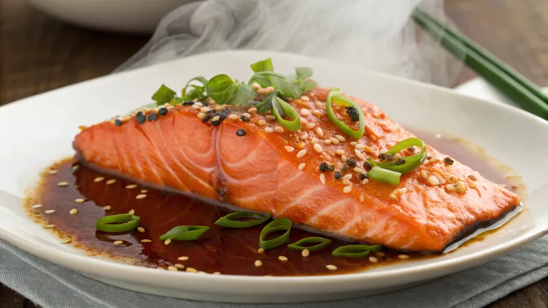 Pittige miso gestoomde zalm