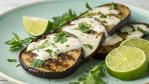 Fusion aubergine met kokos-limoen saus