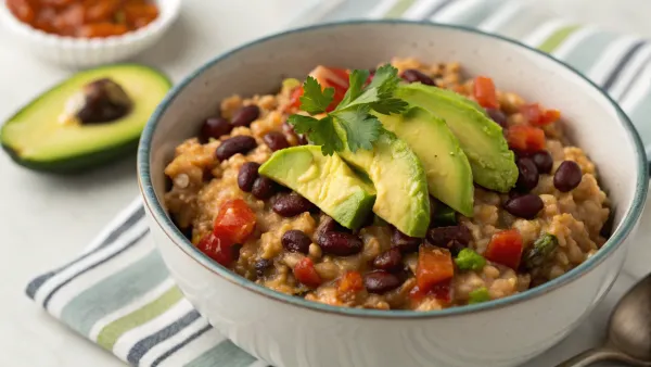 Tex-Mex havermout met bonen en avocado