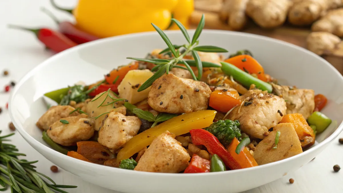Gember-kip met groenten