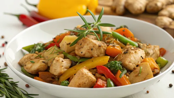 Gember-kip met groenten