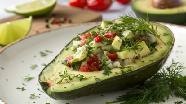 Gestoomde avocado met Venezolaanse kruiden
