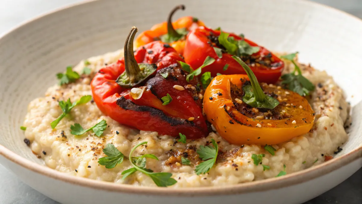 Geroosterde paprika met Noorse havermout