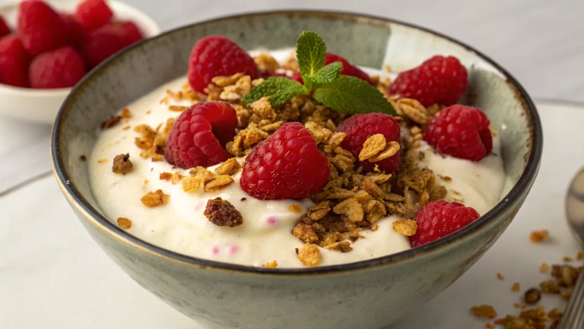 Verfrissende Kwark met Granola en Aardbeien