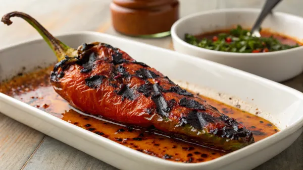Gegrilde chilipeper met BBQ-marinade