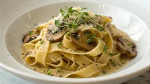 Romige Tagliatelle met Champignonsaus
