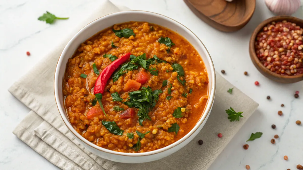 Nigeriaanse rode linzen stoofpot