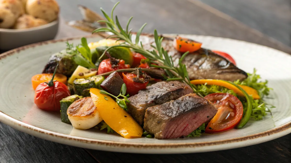 Gourmet Mini-Gerechten: Variatie van Vlees, Vis en Groenten