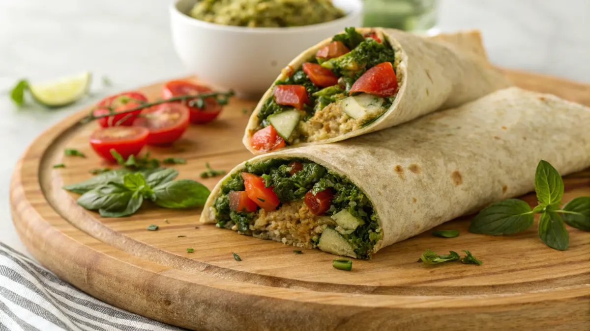 Rauwe Egyptische pesto ontbijtwraps