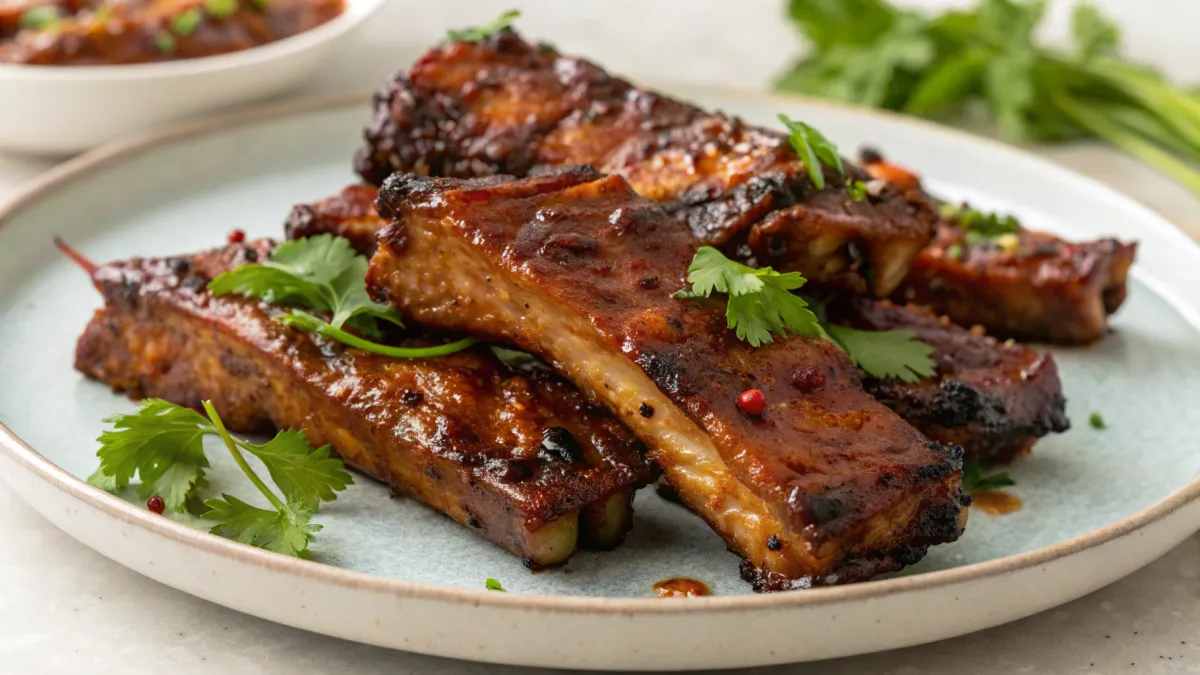 Vietnamees gemarineerde miso-bbq spareribs