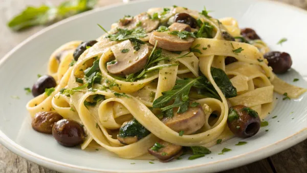 Romige Tagliatelle met Champignons en Spinazie