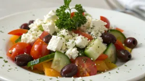 Griekse feta ontbijt salade