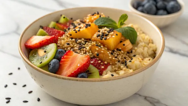 Geroosterde sesamzaad ontbijt bowl