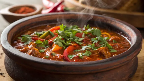 Pittige Ethiopische chilipeperstoofpot