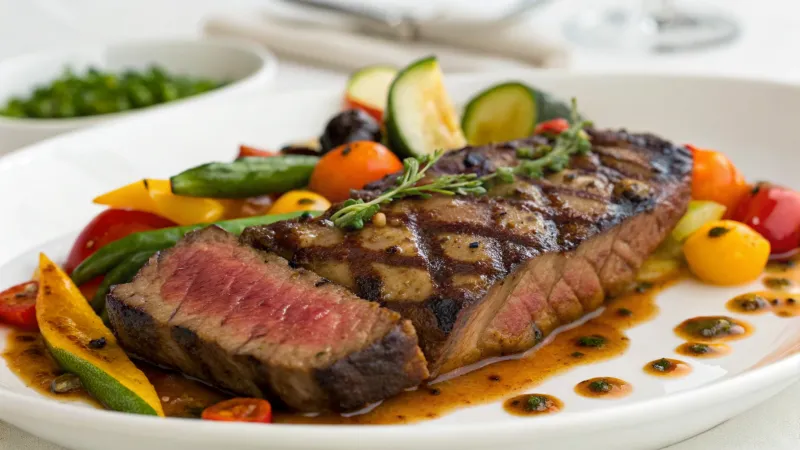 Gemarineerde biefstuk met miso en groenten