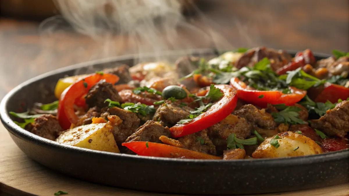 Pittige rundergehakt ontbijtstoofpot