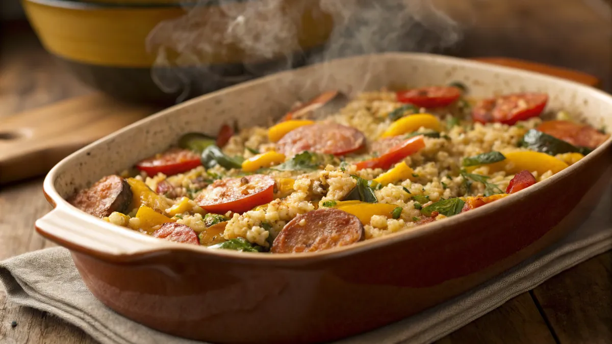 Havermout Spaanse ovenschotel met groenten en chorizo