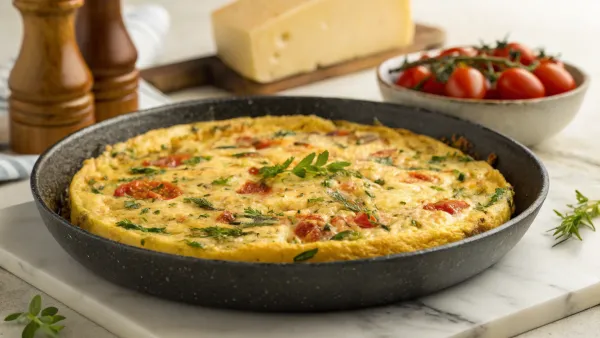 Parmezaanse kaas frittata met Tunesische specerijen