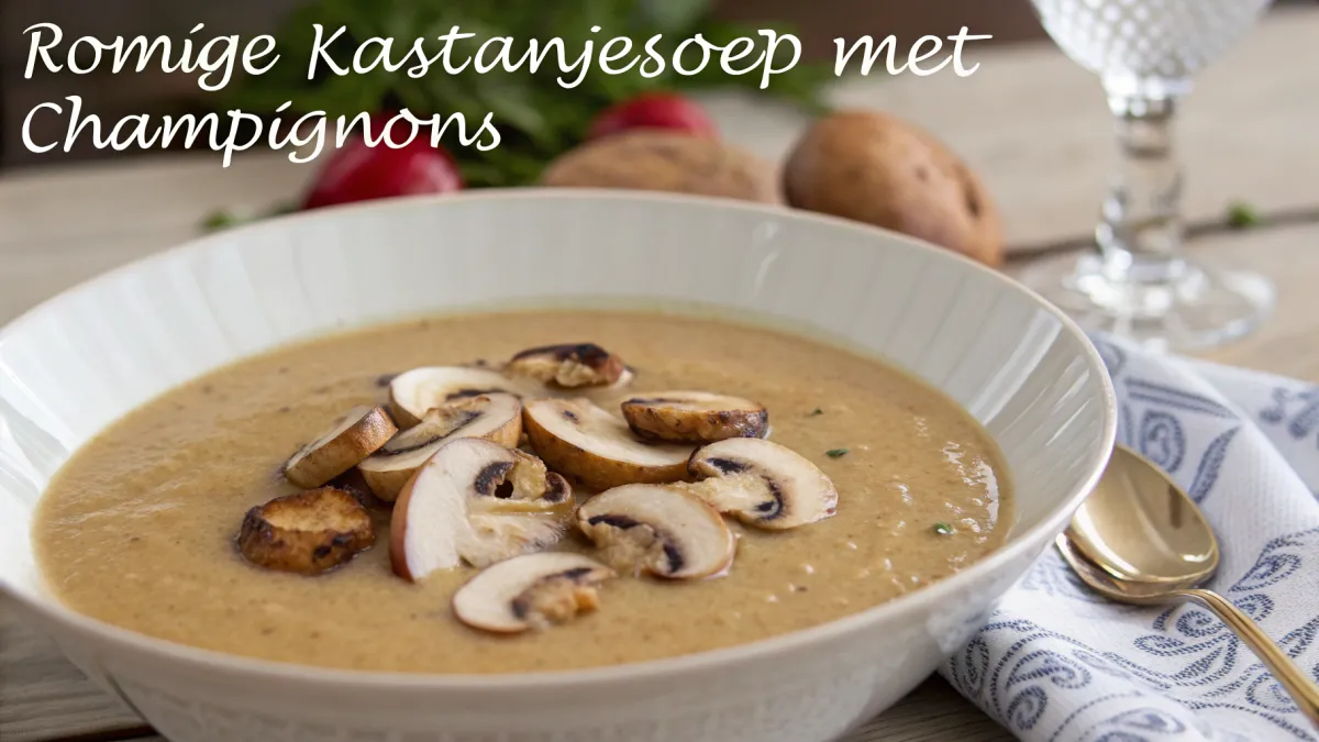Romige Kastanjesoep met Champignons