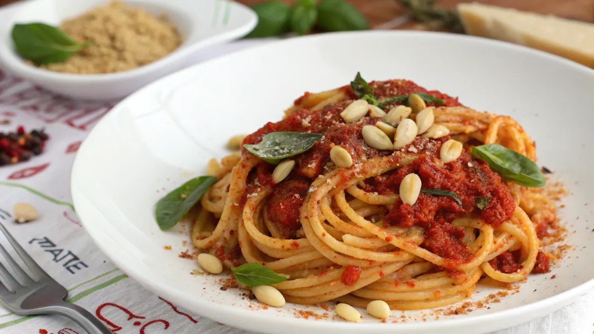 Pasta met Rode Pesto