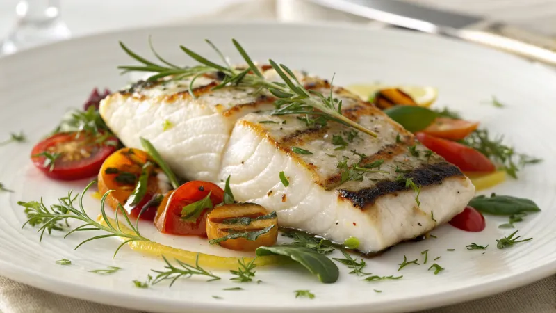 Gegrilde witte vis met Noorse kruiden