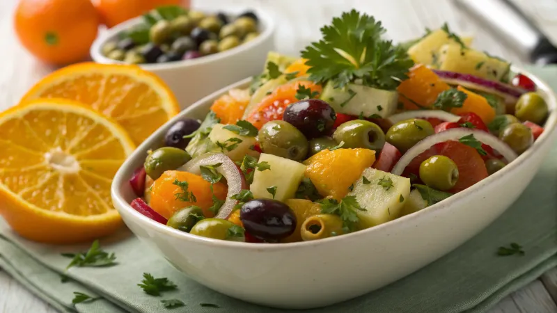 Caribische olijven salade met citrus