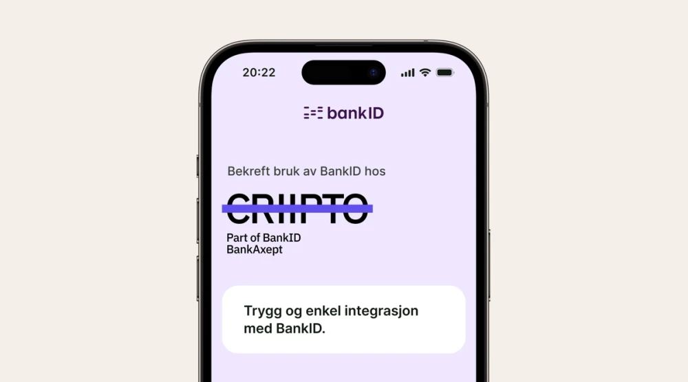 Illustrasjon av BankID-appen med Criipto