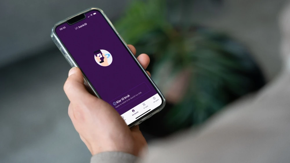 BankID-appen som vises på en telefon 