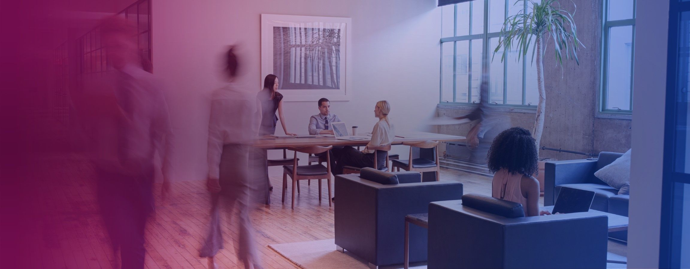 Stock image of a busy office
